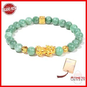 Real Jade Stretch Bracelet Elegant Minimal Feng Shui Wealth Prosperity